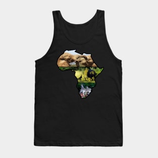 African Wildlife Continent Collage Tank Top